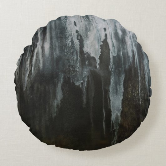 Macro photography of ice formation ラウンドクッション (正面)