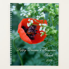 Macro Red Poppy | Artistic Personalized Journal プランナー手帳