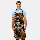 macro shot of circuitboard,cables,capacitors,card, エプロン (着用した状態)