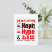 MACRON社フランスの長PCに対する政治メッセージ ポストカード (スタンド正面)