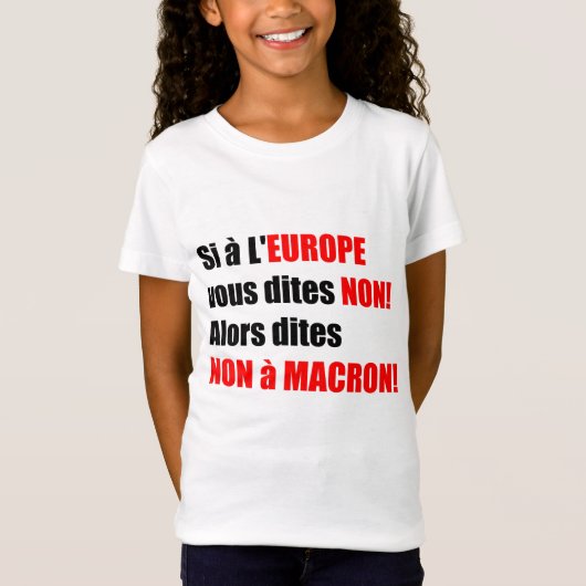 Macron =ヨーロッパ=モナリゼーション – キッズティー tシャツ (正面)