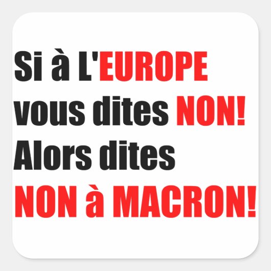 MACRON =単化広場ステッカー スクエアシール (正面)
