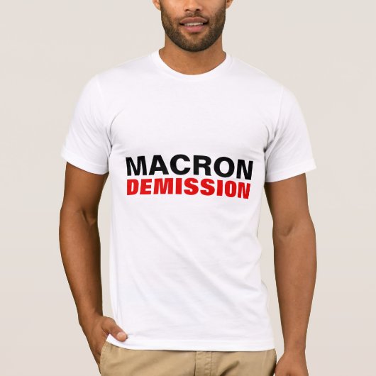 MACRON DEMISSION フランスの PRESIDENT OUT T-Shirt Tシャツ (正面)