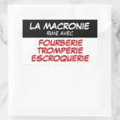 Macronie Fourberie Tromperie Escroquerieステッカー 長方形シール (バッグ)