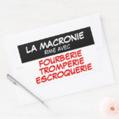 Macronie Fourberie Tromperie Escroquerieステッカー 長方形シール (封筒)