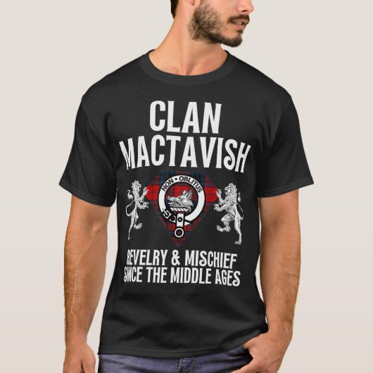 MacTavish Clan Scottish Name Coat Of Arms Tartan F Tシャツ (正面)