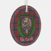 MacTavish Scottish Clan Tartan & Crest ガラスオーナメント (正面右)