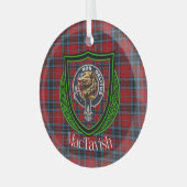 MacTavish Scottish Clan Tartan & Crest ガラスオーナメント (正面左)