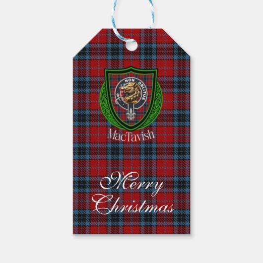 MacTavish Scottish Clan Tartan & Crest ギフトタグ (正面)