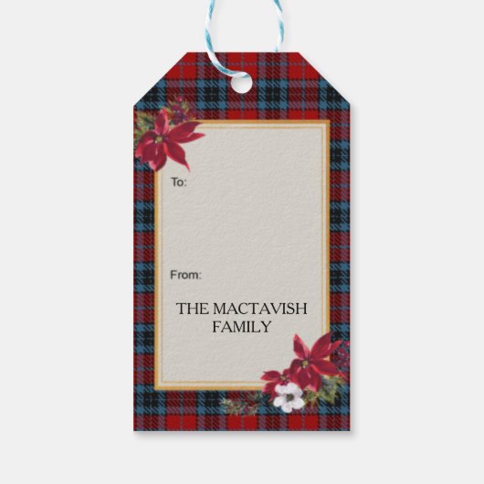 MacTavish Scottish Clan Tartan & Crest ギフトタグ (裏面)