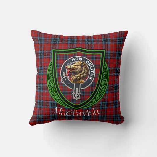 MacTavish Scottish Clan Tartan & Crest クッション (裏面)