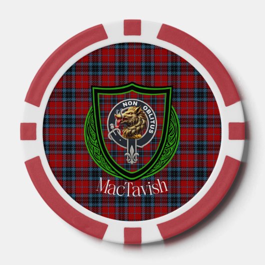 MacTavish Scottish Clan Tartan & Crest ポーカーチップ (正面)