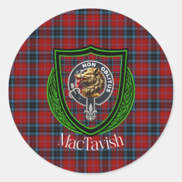 MacTavish Scottish Clan Tartan & Crest ラウンドシール