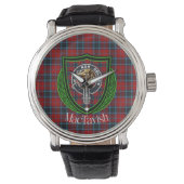 MacTavish Scottish Clan Tartan & Crest 腕時計 (正面)