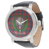MacTavish Scottish Clan Tartan & Crest 腕時計 (アングル)