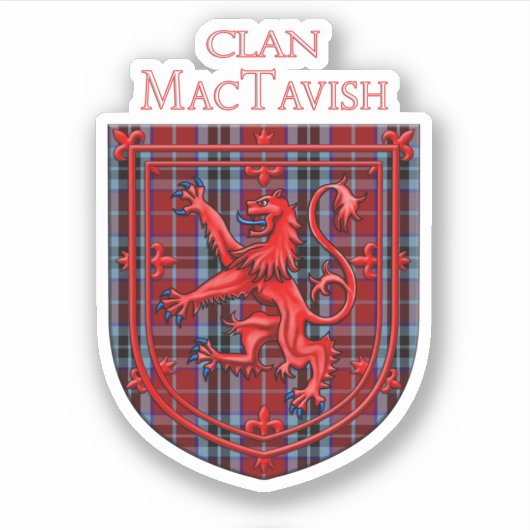 MacTavish Tartan Scottish Plaid Lion Rampant シール (正面)