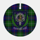 MacThomas Scottish Clan Tartan & Crest ガラスオーナメント (裏面)