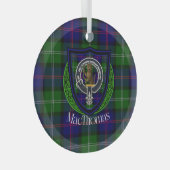 MacThomas Scottish Clan Tartan & Crest ガラスオーナメント (正面右)