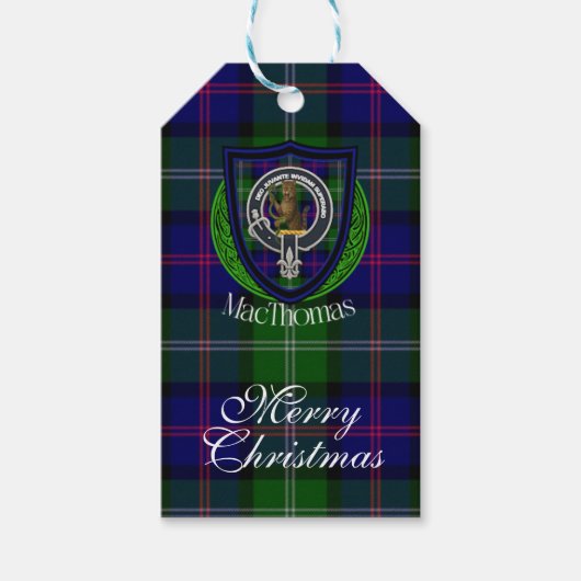 MacThomas Scottish Clan Tartan & Crest ギフトタグ (正面)