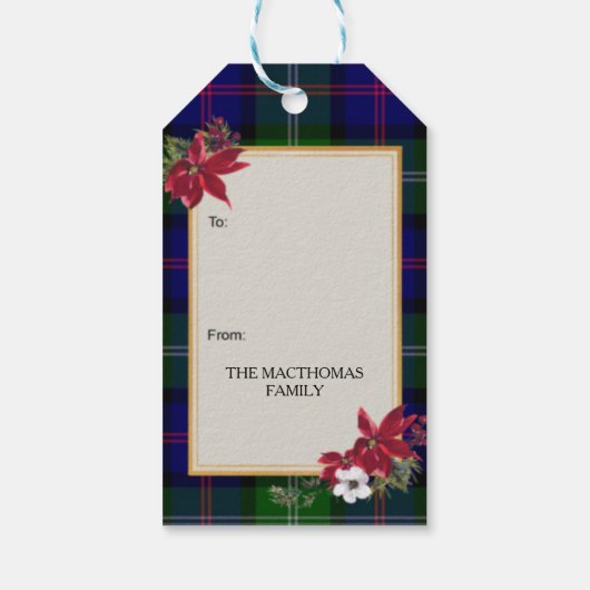 MacThomas Scottish Clan Tartan & Crest ギフトタグ (裏面)