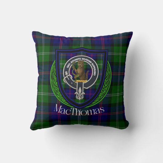 MacThomas Scottish Clan Tartan & Crest クッション (裏面)