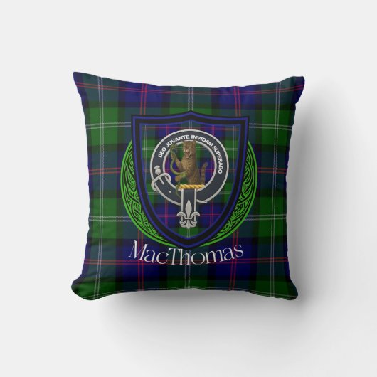 MacThomas Scottish Clan Tartan & Crest クッション (正面)