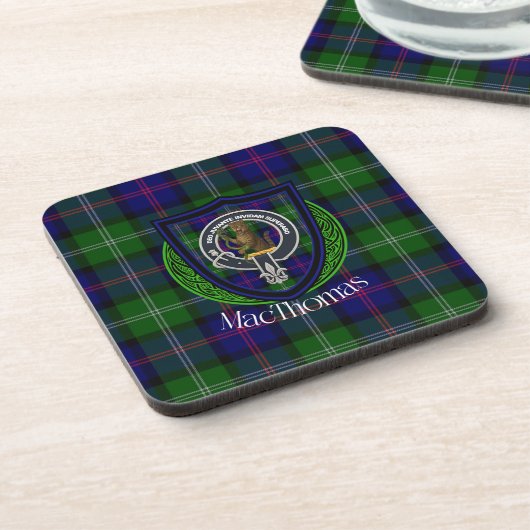 MacThomas Scottish Clan Tartan & Crest コースター (左側)