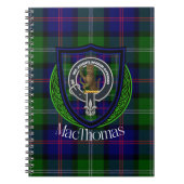 MacThomas Scottish Clan Tartan & Crest ノートブック (正面)