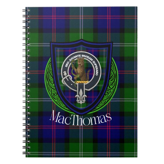 MacThomas Scottish Clan Tartan & Crest ノートブック (正面)