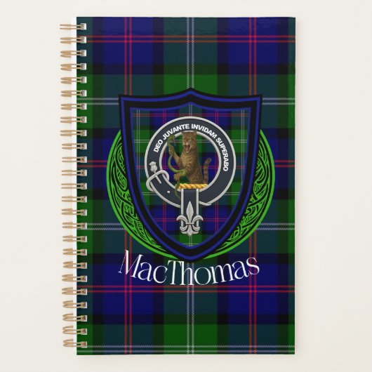 MacThomas Scottish Clan Tartan & Crest プランナー手帳 (正面)