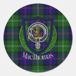 MacThomas Scottish Clan Tartan & Crest ラウンドシール