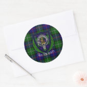 MacThomas Scottish Clan Tartan & Crest ラウンドシール (封筒)