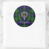 MacThomas Scottish Clan Tartan & Crest ラウンドシール (バッグ)