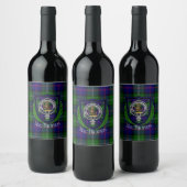MacThomas Scottish Clan Tartan & Crest ワインラベル (ボトル)