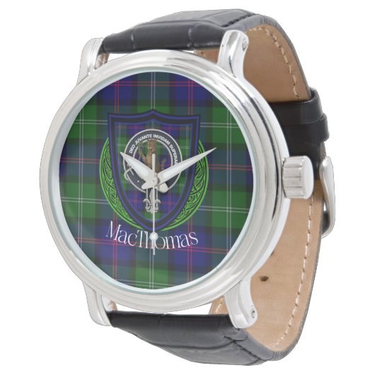 MacThomas Scottish Clan Tartan & Crest 腕時計 (アングル)