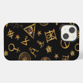 MACUSA™魔法シンボルと紋章パターン iPhoneケース (裏面横)