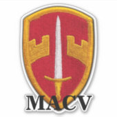 MACVベトナム戦争退役軍人コンターステッカー シール (正面)