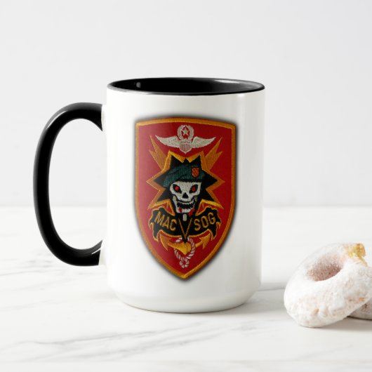 MACV SOGベトナム戦争退役軍人パッチMug マグカップ (ドーナツ付き)