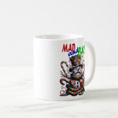 Mad and Bad, grumpy funny Snowman, fantasy art コーヒーマグカップ (正面右)