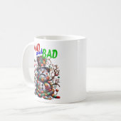 Mad and Bad, grumpy funny Snowman, fantasy art コーヒーマグカップ (正面左)