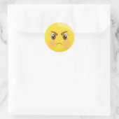 Mad & Angry Emoji Faceスタンプ ラウンドシール (バッグ)