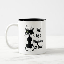 Mad, Bad & Dangerous to Know 黒猫 ツートーンマグカップ