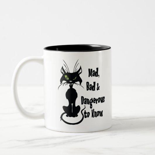 Mad, Bad & Dangerous to Know 黒猫 ツートーンマグカップ (左)