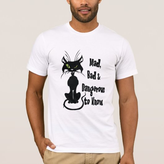 Mad, Bad & Dangerous to Know 黒猫 Tシャツ (正面)