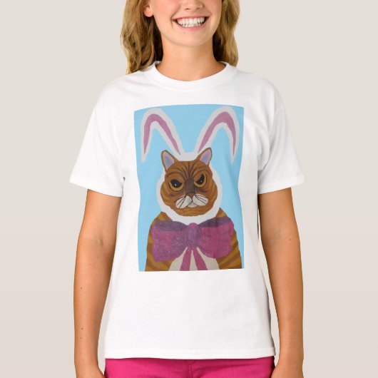 Mad Cat in Bunny Ears Easter  Tシャツ (正面)