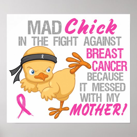 Mad Chick Messed With Mother 3L Breast Cancer ポスター (正面)