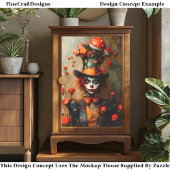 Mad Hatter Style Circus Character DW4A Decoupage 薄葉紙