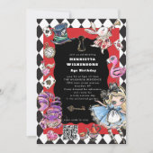 Mad Hatter Tea Party Birthday Card 招待状 (正面)