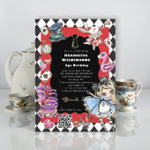 Mad Hatter Tea Party Birthday Card 招待状