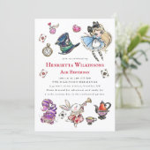 Mad Hatter Tea Party Birthday Invite 招待状 (スタンド正面)